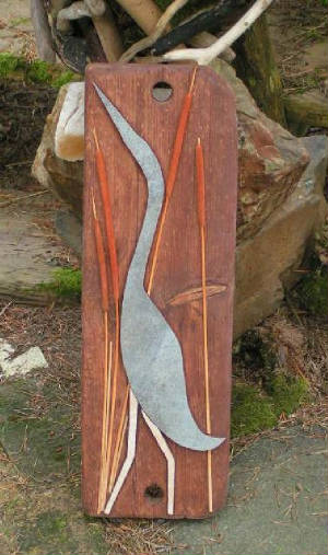 Heron with Cattails